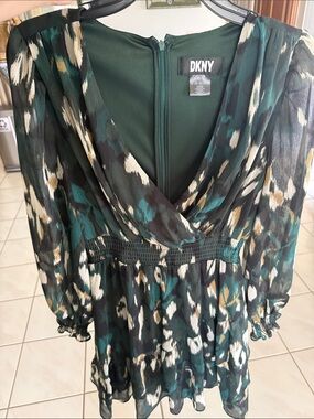 Dkny | Dresses | Green Floral Dkny Dress | Poshmark